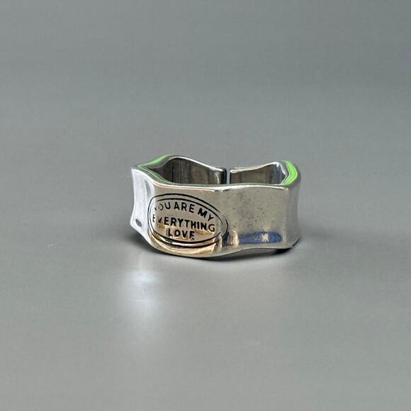 925 Sterling Silver Adjustable Ring – Size 8 Open Band, Minimalist Design - Picture 5 of 5